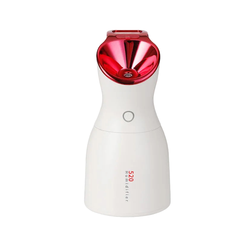 White and red humidifier on a white background