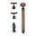 Set of black and bronze massage tools on a white background