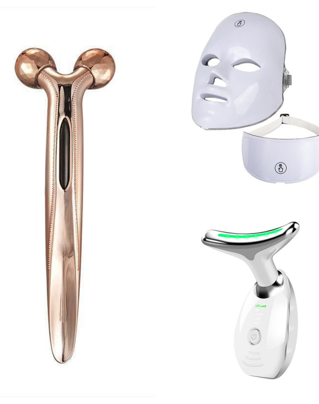 Sleek white 7-color LED light therapy mask for professional-grade home facial rejuvenation.