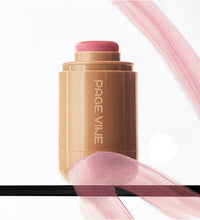 Makeup stick with pink cap and visible brand name on a white background