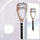 Pair of electronic facial massagers with digital displays on a white background