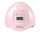 Pink nail lamp with digital display and Australian plug adapter on a white background