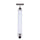 White handheld device with a metallic top on a white background