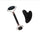 Black facial roller and gua sha tool on a white background
