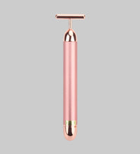 Rose gold handheld device on a white background