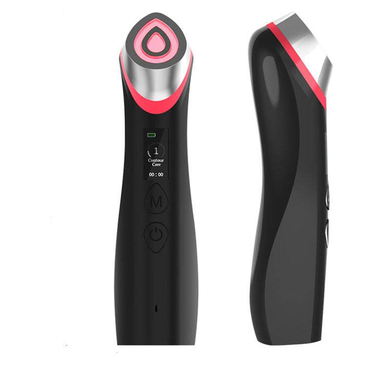 Close-up of the digital interface on the facial sculpting wand showing mode and intensity settings.