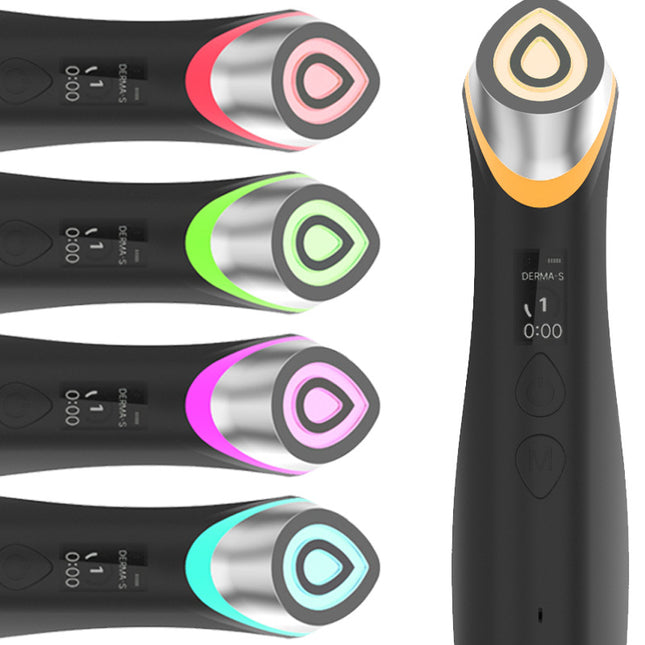 Professional black facial beauty device featuring a digital display and ergonomic design for lifting and firming.
