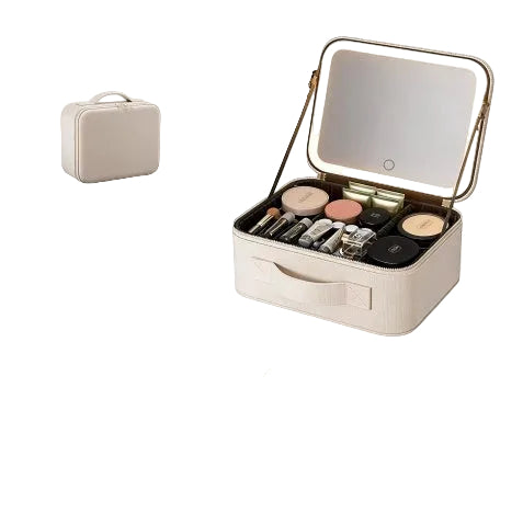 Included bonus gifts: makeup brush organizer and USB charging cable for mirror