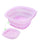 Translucent purple folding ice basin with lid on a white background