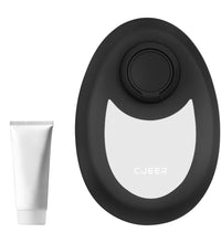 Black electronic device with 'Cjeer' branding next to a white tube on a white background