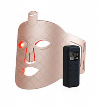 Facial rejuvenation mask with digital controller on a white background