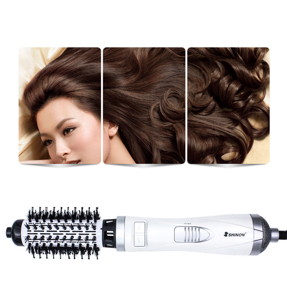 Hair volumizer brush showing a consistent $150°C$ heat setting for safe and effective styling.