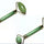Two green jade rollers on a white background