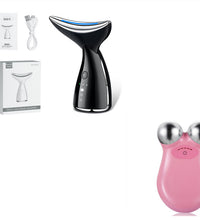Sleek white LED microcurrent beauty device for face and neck sculpting with a contoured bionic design.
