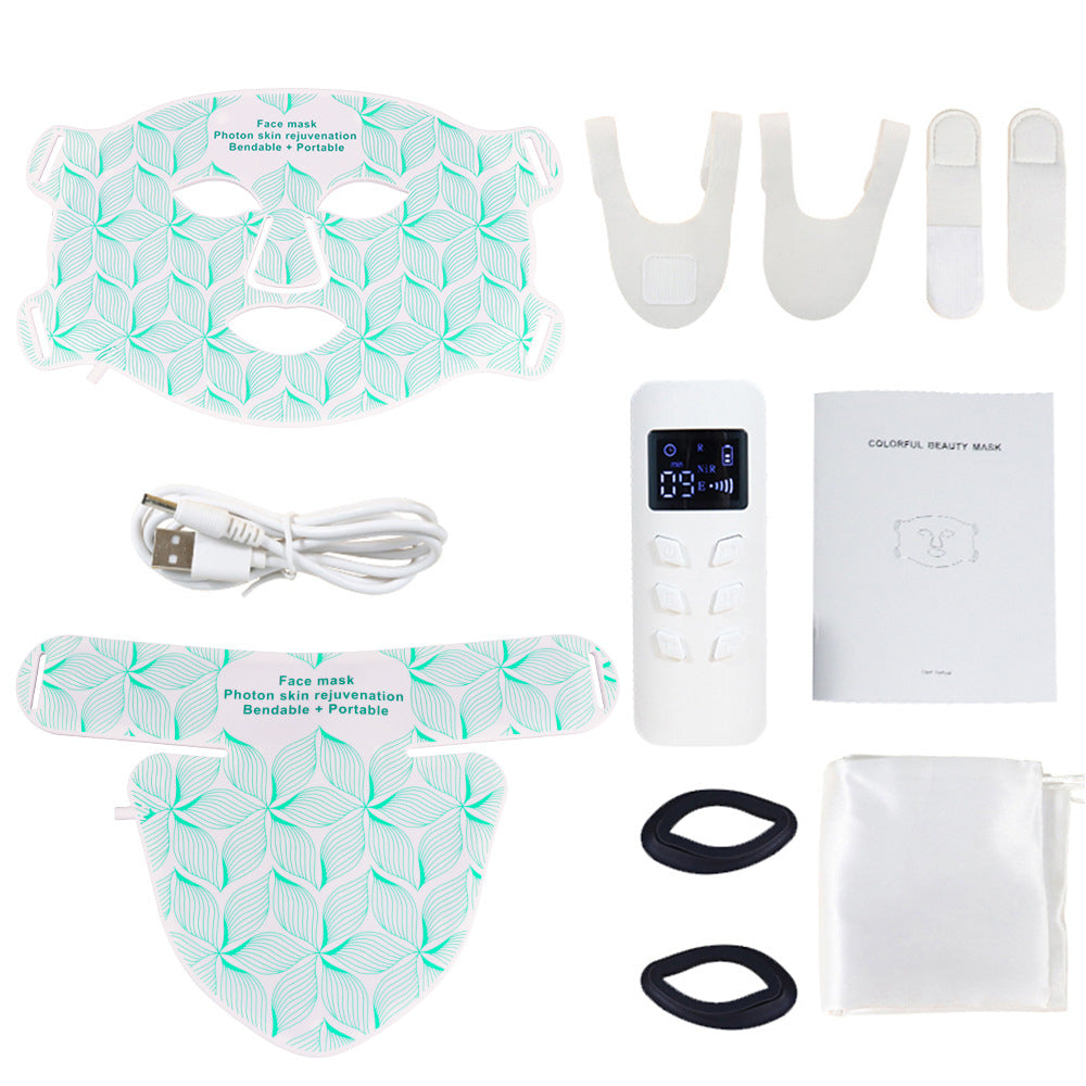 Collection of beauty mask and related items on a white background