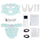 Collection of beauty mask and related items on a white background