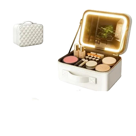 Included bonus gifts: makeup brush organizer and USB charging cable for mirror
