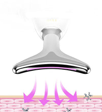 Handheld beauty device with a glowing light therapy strip for professional-grade skin care at home