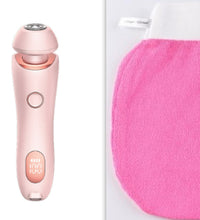 Side-by-side view of the foil body shaver head and the round rotary facial trimmer head.