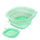 Green folding ice basin with transparent lid on a white background