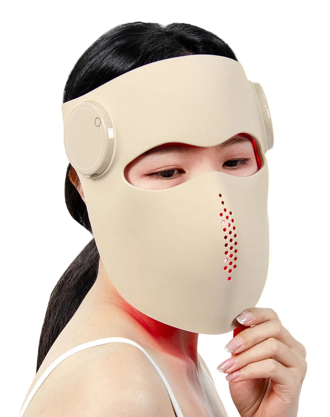 Front view of the advanced red LED light therapy face mask