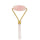 Beauty roller with pink stone and gold accents on a white background