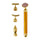 Gold facial roller with multiple attachments on a white background