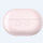 Pink wireless earbuds case on a light gray background