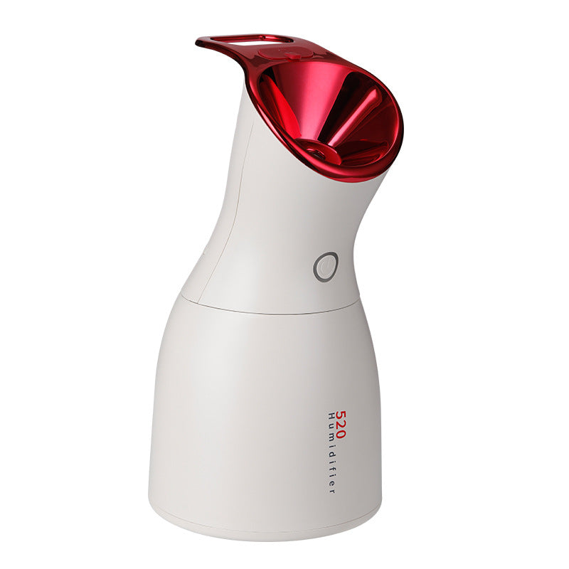 White and red humidifier on a white background