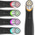 Handheld ultrasonic facial device showing different colored light accents including red, green, and blue.
